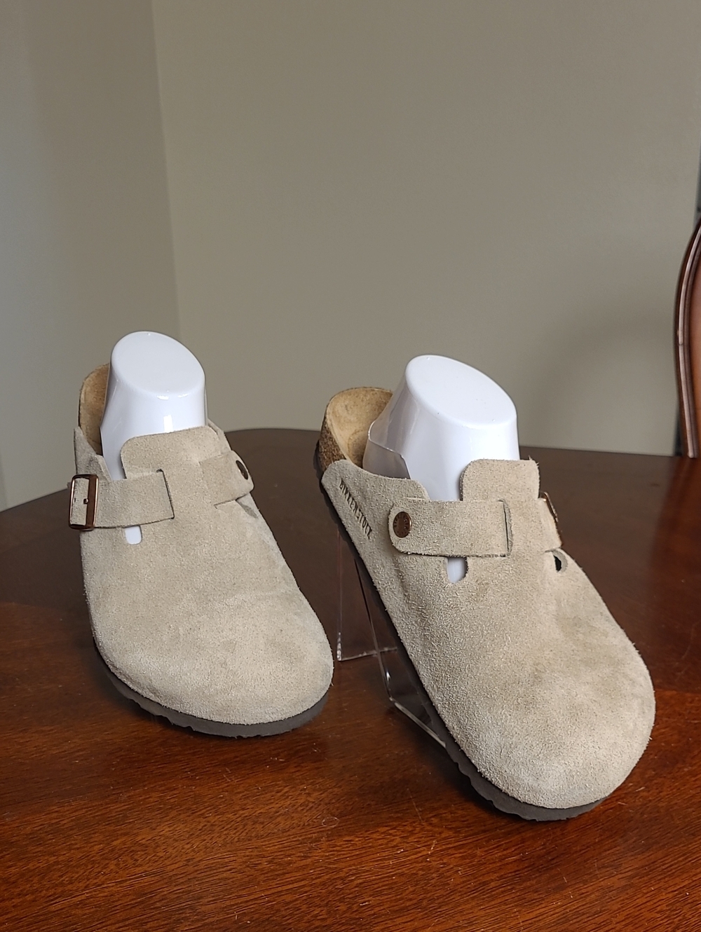 Birkenstock Boston Suede Clog in Light Beige EU 41 M 8 W 10 Narrow Fit